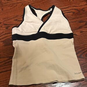 Bebe Sport Black and Beige Tank Top